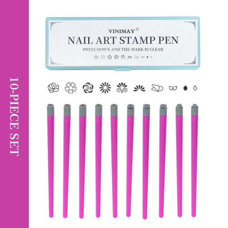 Vinimay Brand 10 pcs in 1 Set Nail Art Stamp Pen Set Wholesale Factory Price Nail Graffiti Dotting Tools for DIY Nail Art