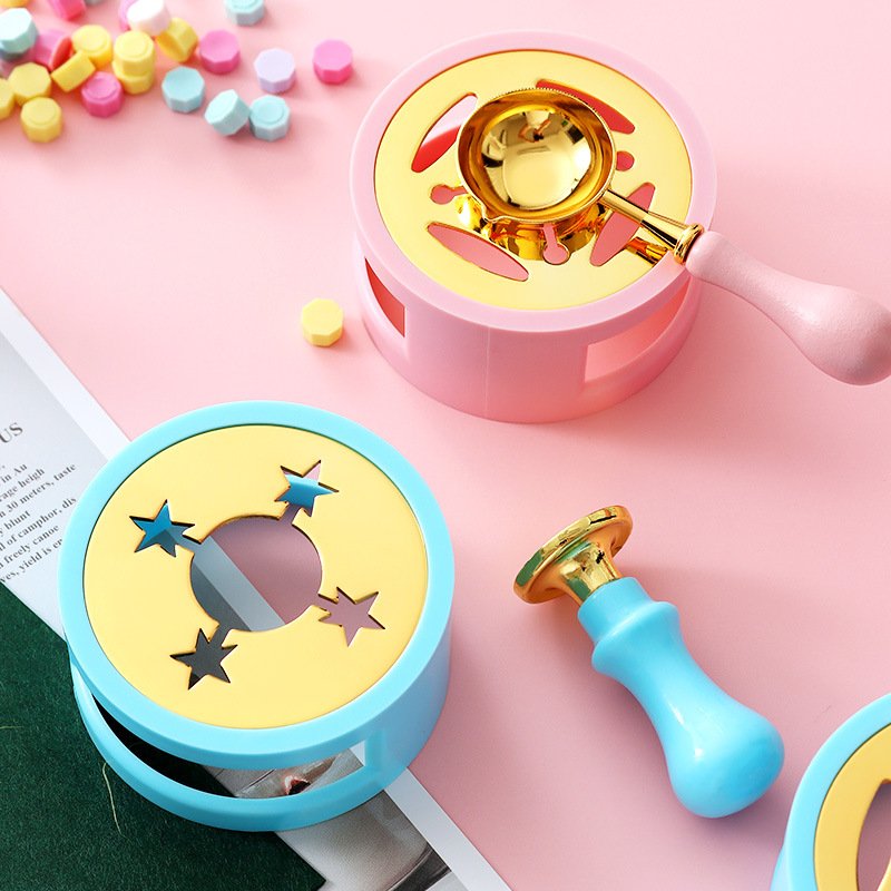 Newest Wax Seal Meltisng Furnace Tool Iron Plastic Design Wood Material Wax Seal Warmer Retro Sealing Wax Heater Stove