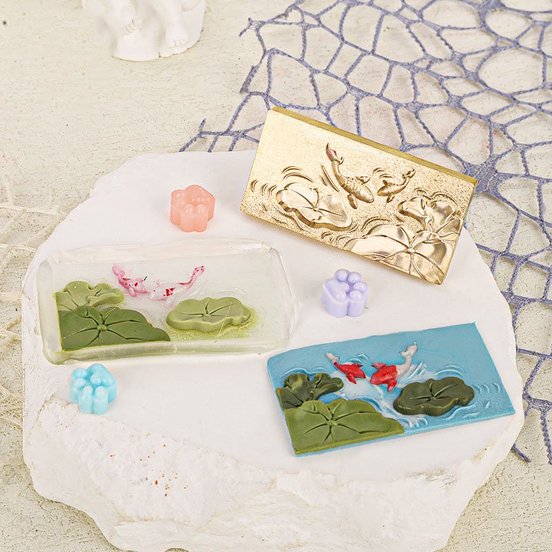 Wholesales Lotus Series Koi Fish Invitation Letter Gift Wax Seal Stamp Head