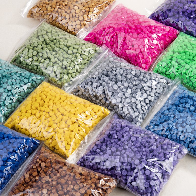 Factory wholesale sealing wax 500g / 0.5kg, bagged octagonal wax particles,58 colors