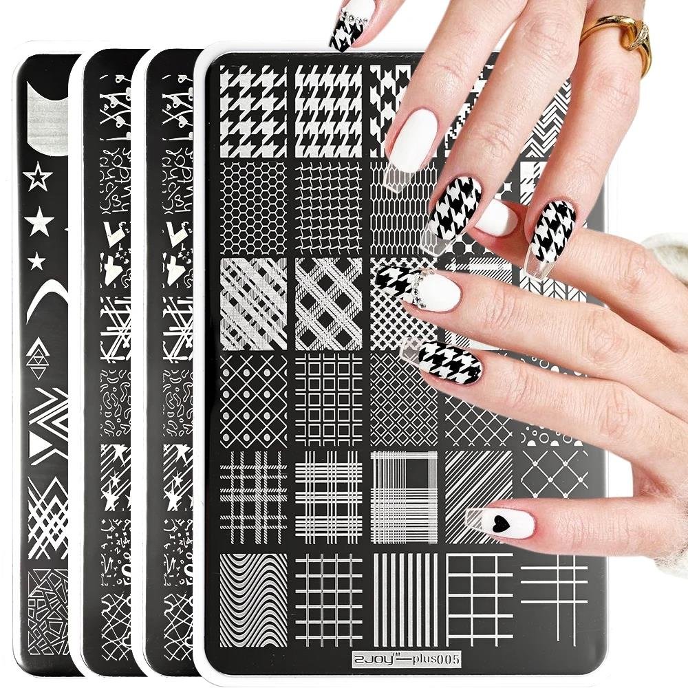 9.5X14.5cm Big Size Nail Art Stamping Plate Leaf Flower Geometric Designs Nail Art Template Graffiti Polish Printing Stencils
