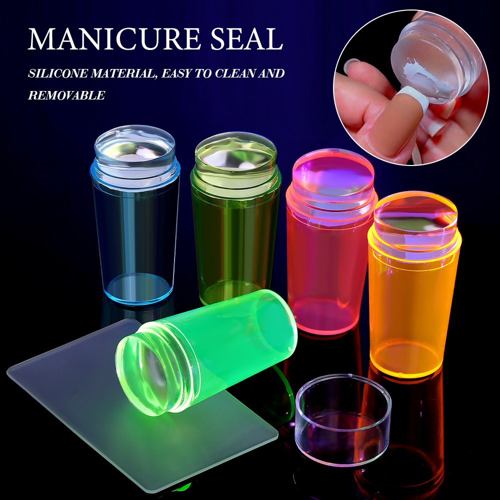 Factory price discount Transparent French Nails Printing Nail Art Stamping Plate Manicure Jelly Silicone Head Nail Stamper
