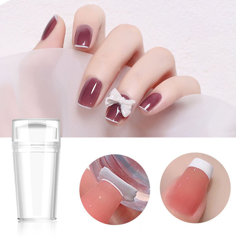 Factory price discount Transparent French Nails Printing Nail Art Stamping Plate Manicure Jelly Silicone Head Nail Stamper