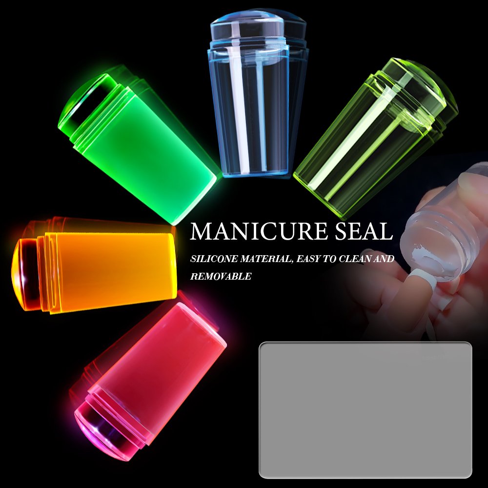 Factory price discount Transparent French Nails Printing Nail Art Stamping Plate Manicure Jelly Silicone Head Nail Stamper
