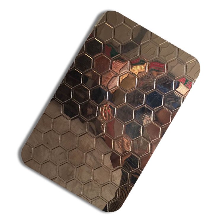 Grade 201 304 Champagne Stamped Finish Stainless Steel Sheet Weight Per Square Foot