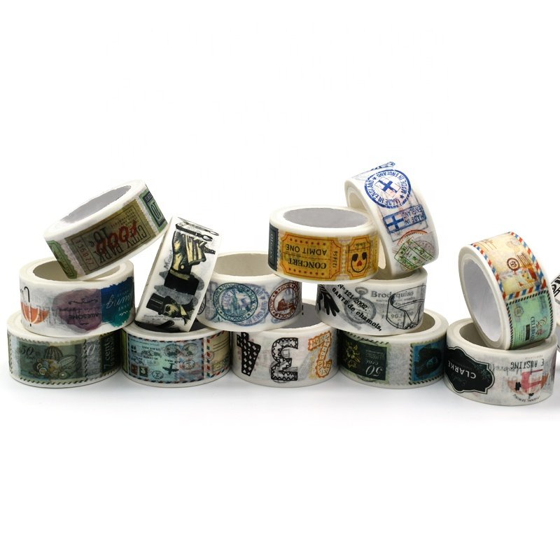 Customized DIY Craft Stamp Stickers Label British Style Washi Tape Masking Tape Single Sided 5m Length Acrylic Adhesive