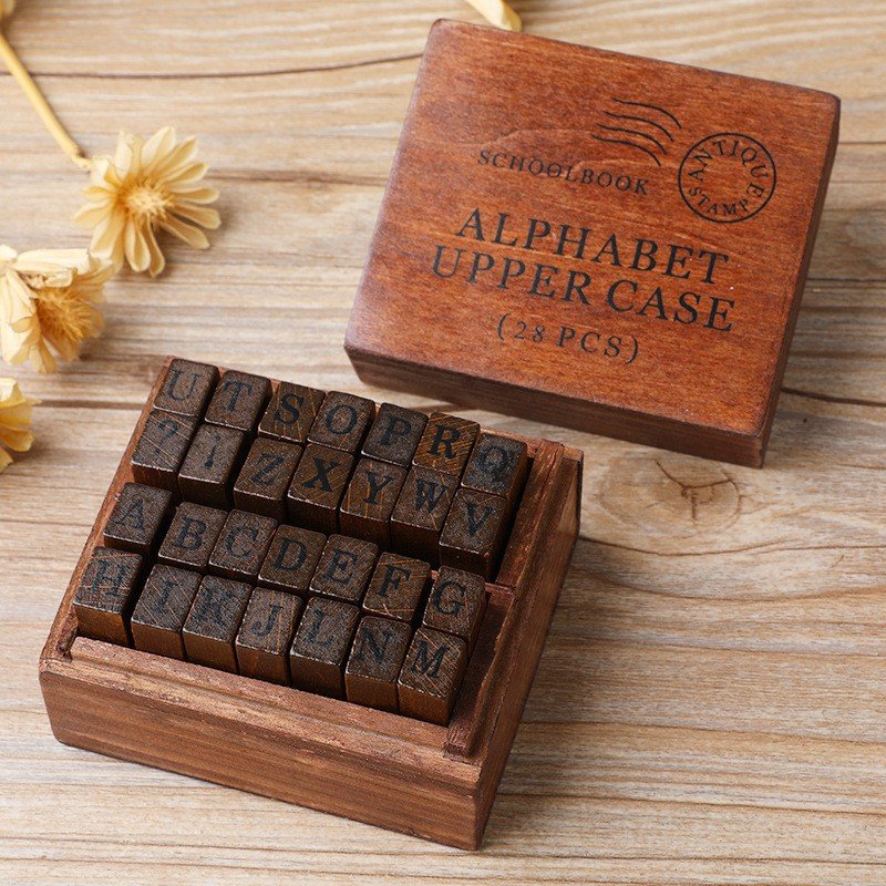Dongguan Factory Custom Low MOQ Box Wood Decorative Stamp Rubber and Plastic Material Traditional Office 3D Wooden Henna Stamp