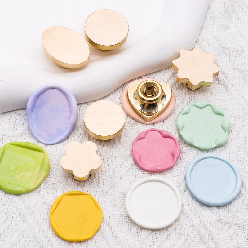 Wholesale Empty Wax Seal Stamp Head Non Engraved Blank Sellos Sealing Wax Brass Stamp Heads