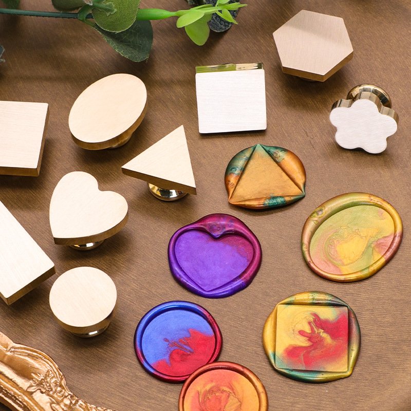 Wholesale Empty Wax Seal Stamp Head Non Engraved Blank Sellos Sealing Wax Brass Stamp Heads