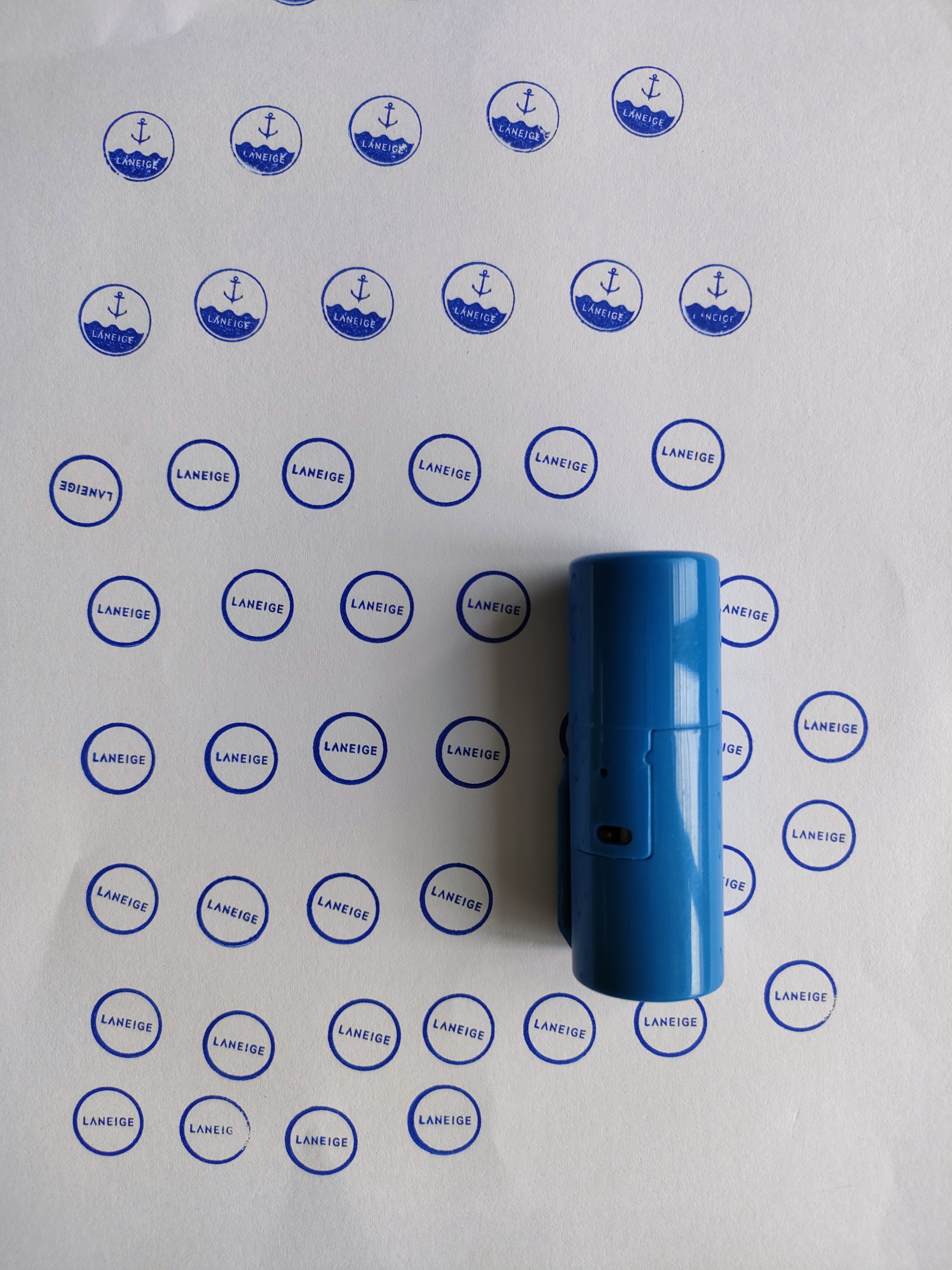 Factory directly selling circle 12mm plastic handy self inking rubber pocket stamp.