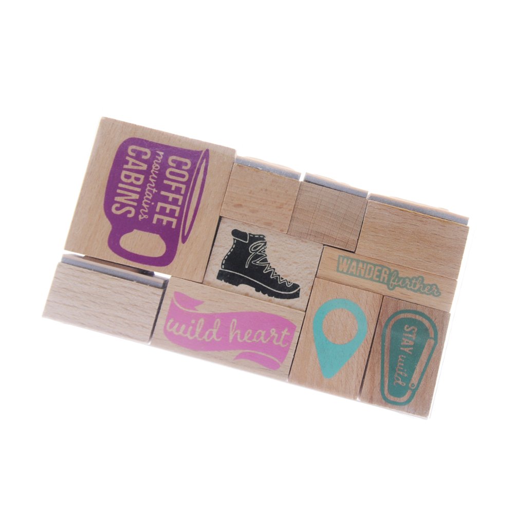 Square handle carnival craft set DIY cute cartoon fashion diary custom rubber wooden stamp