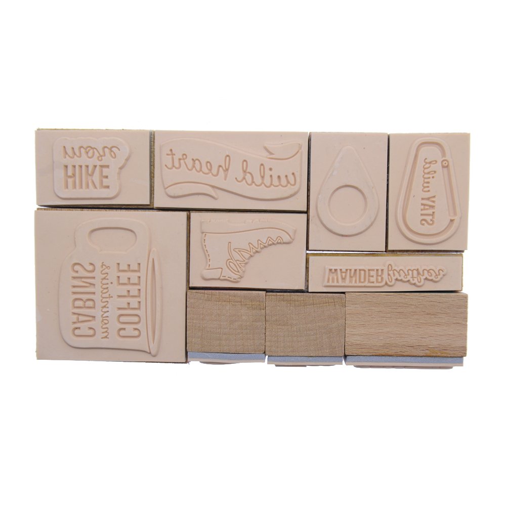Square handle carnival craft set DIY cute cartoon fashion diary custom rubber wooden stamp