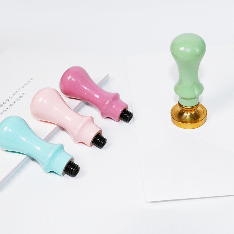 New Style Macaron Color Handle Mini Wooden Wax Stick Sealing Wax Stamp For Letter