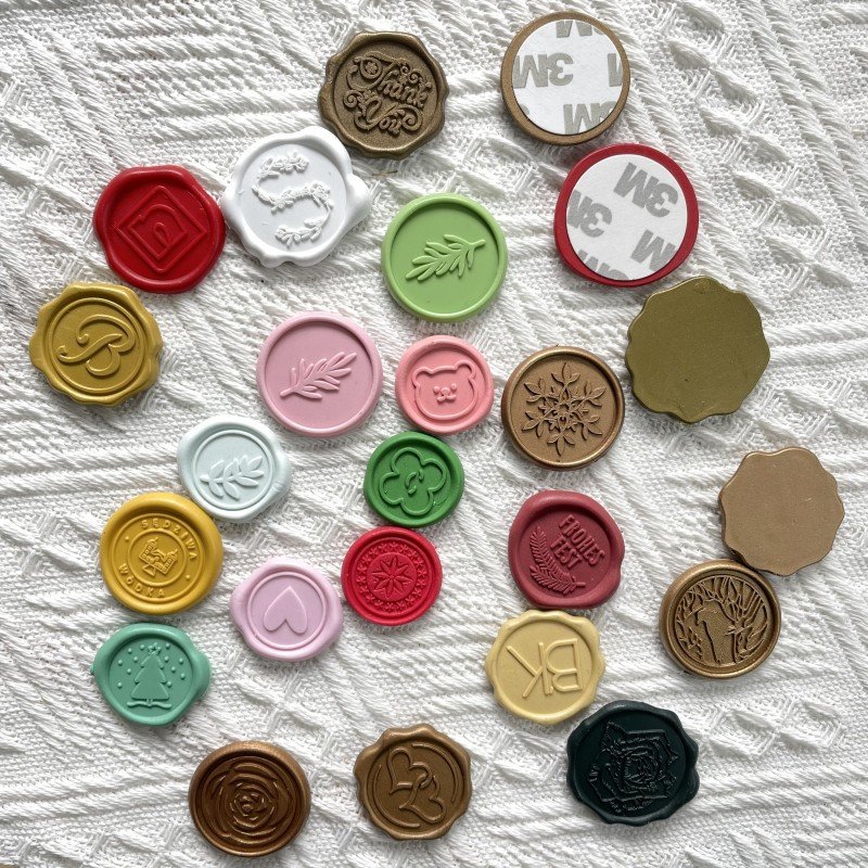 Shenzhen Wholesale Fast delivery Sealing wax Coloured Beeswax Gilded Invitation card Embossed Debossed Wax Seals Stickers