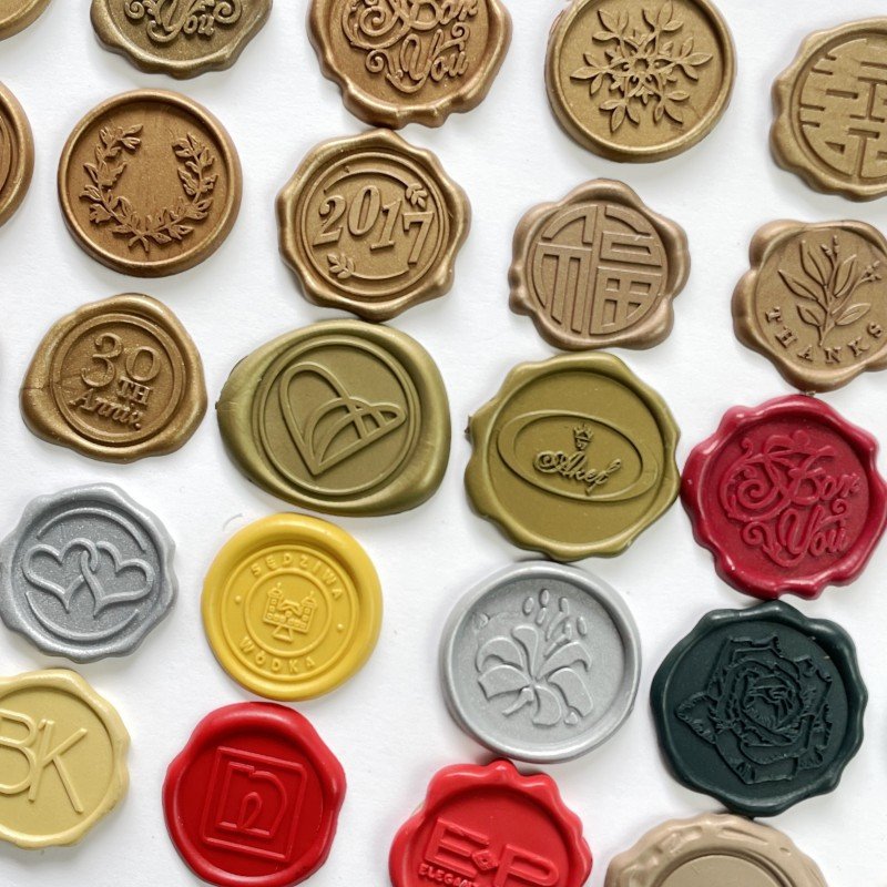Shenzhen Wholesale Fast delivery Sealing wax Coloured Beeswax Gilded Invitation card Embossed Debossed Wax Seals Stickers