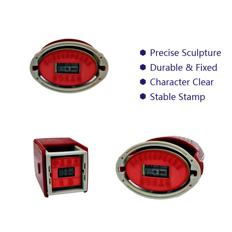Precise pocket roller stamp die-plate with rubber text egg rubber number seal date stamp