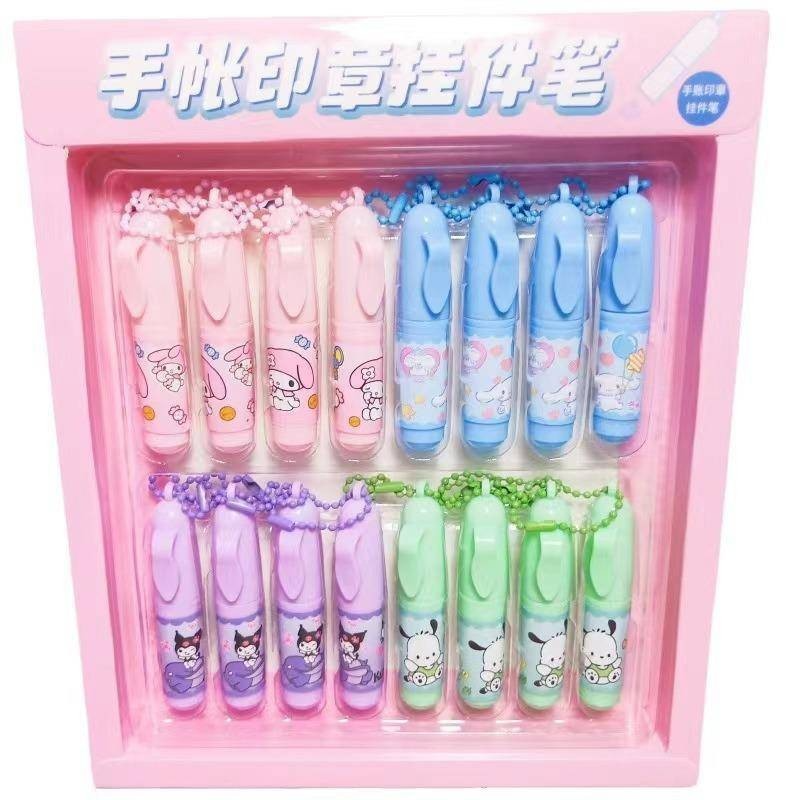 Cute Animal Pen shape Stamps Kids Self Inking Stamp With Keyring Seal Toy Kids