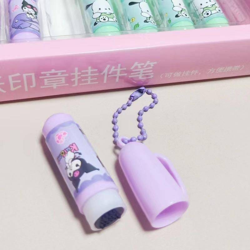 Cute Animal Pen shape Stamps Kids Self Inking Stamp With Keyring Seal Toy Kids