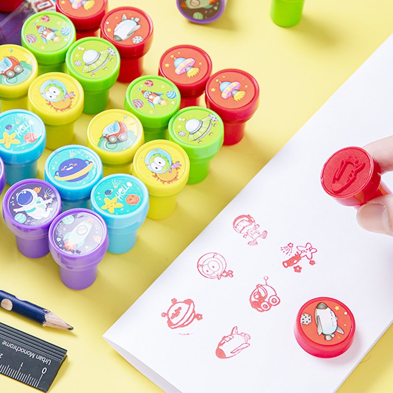 Personalized logo kid custom stamp kids coloring stamps with animals kids stamp set