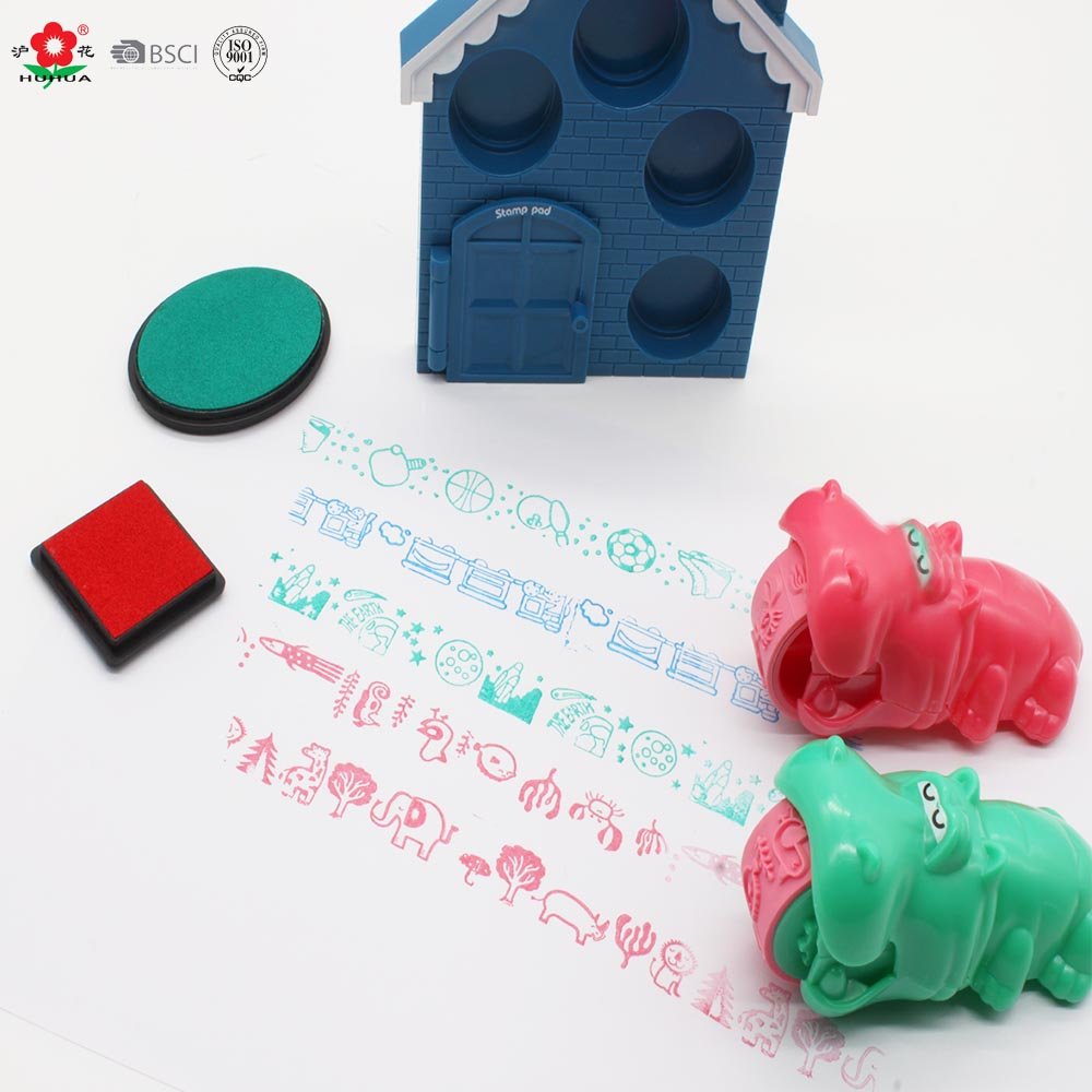 Educational lovely Crocodile shaped funny rolling stamp children toy