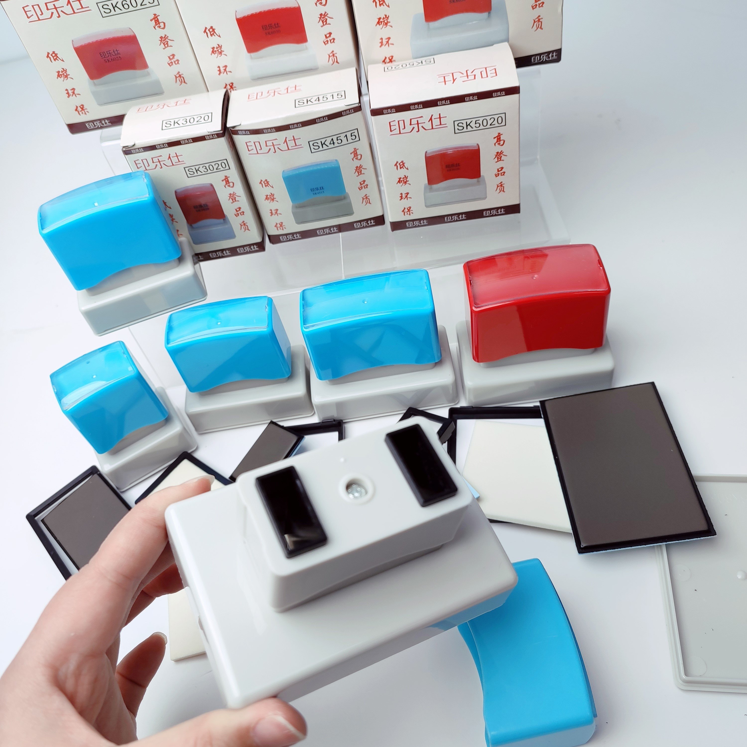 SK series high quality flash stamp mount pre inked stamp handle photosensitive ink stamp holder