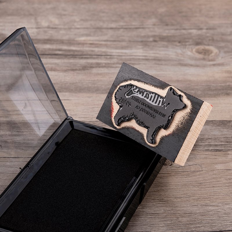 With Handle Personalized Wood Dog Handmade Self-inking Stamp Wooden Material Natural