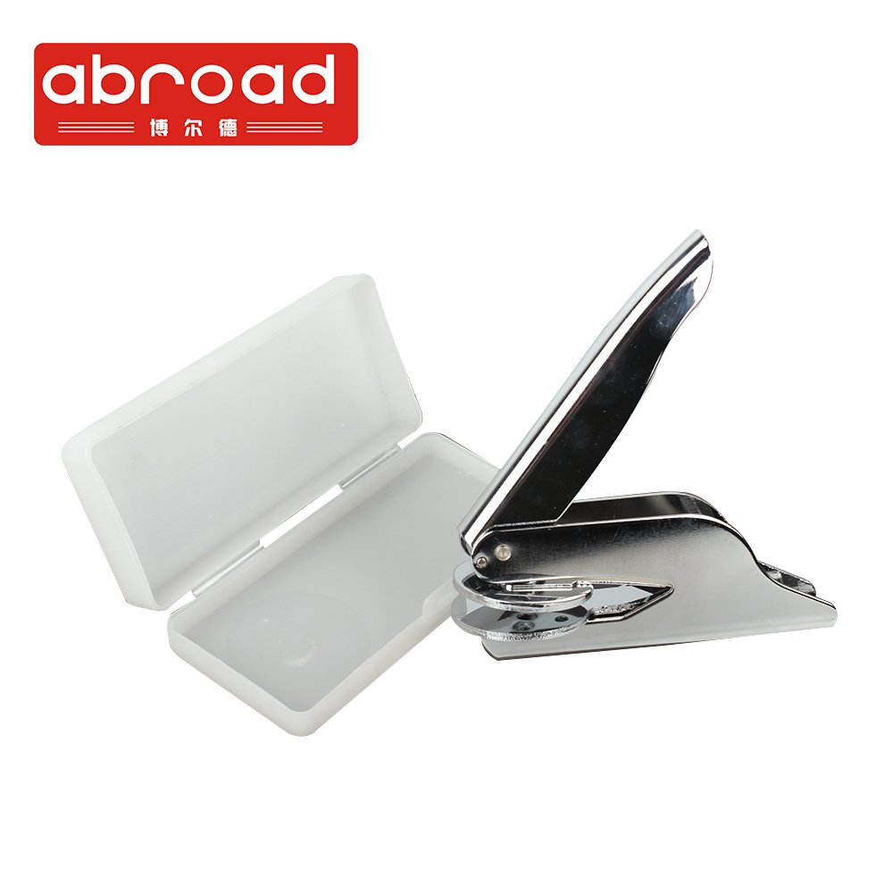 silver and gold pocket seal handle embossing stamp