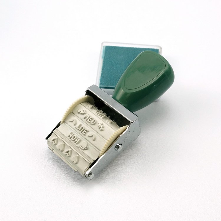 Wholesale Customized Office Use Portable Plastic Small Round Self-Inking Date Stamp