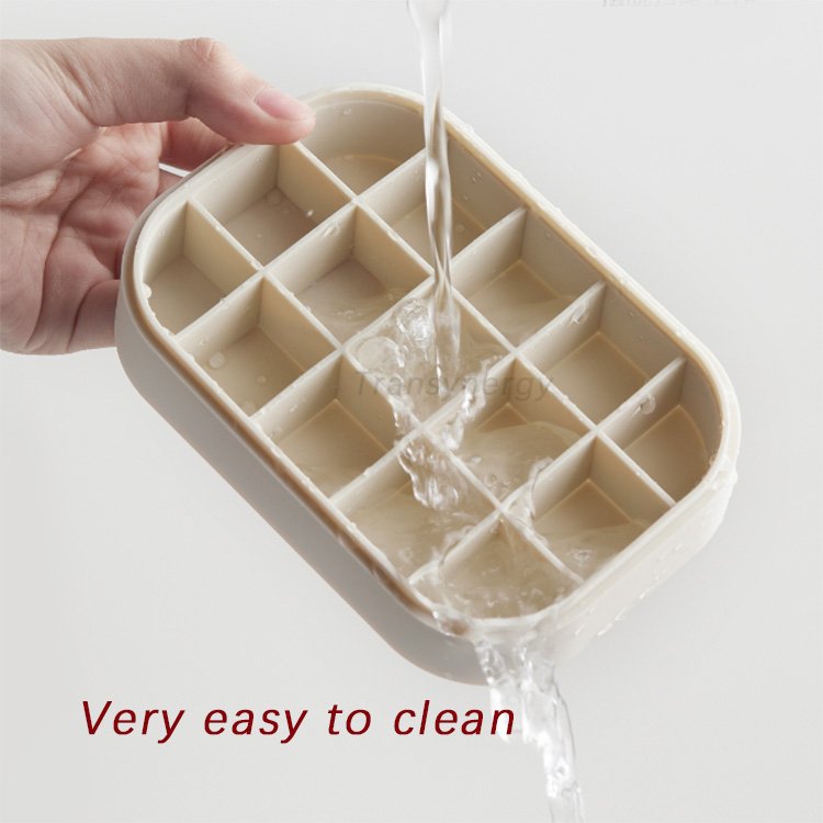 Easy to Release Ball Square Ice Maker Mould Silicone Ice Cube Tray with lid Bin Ice Block Container