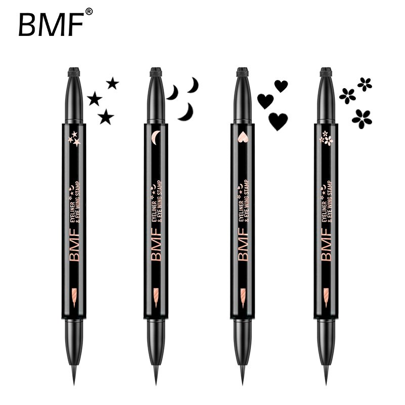 2 In 1 Eyeliner Stamp Eye Wing Stamp Liquid Eyeliner Pencil Stamp Triangle Seal Eye Liner Waterproof Quick Dry Cosmetics
