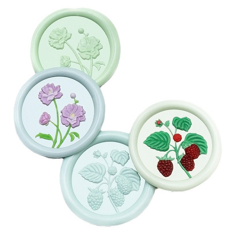 Factory Price 3D Frosting Garden Series Turtle Dorsal Leaf Chrysanthemum Peony Wax Seal Stamp Head