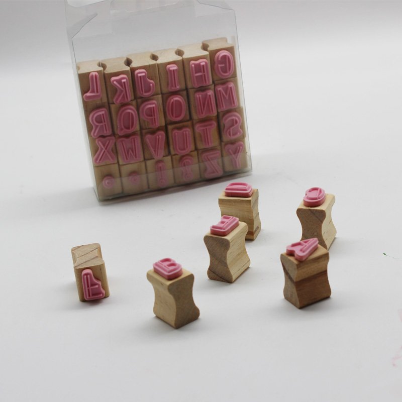 Superior Quality Preschool Writing Toy 30 Capital Letters Stamps ABC Stamps for Kids Learning Resources