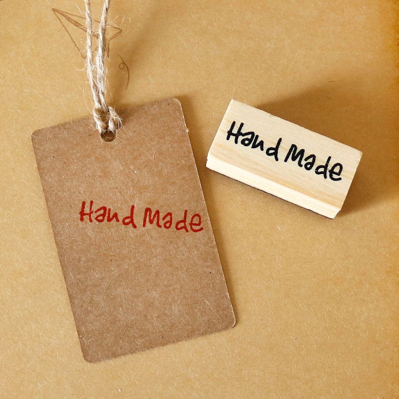 Custom Hot Sale retro Embossing Logo DIY Square Wooden Rubber Ink Stamp
