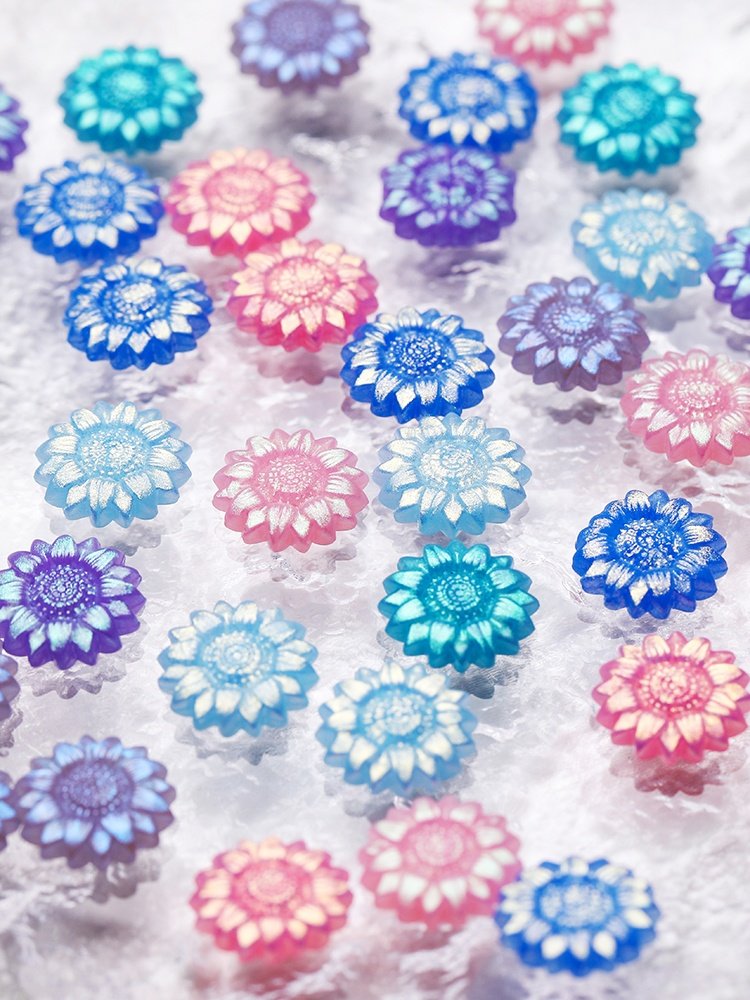 Stamp material Aurora sealing wax beads Gold powder discoloration Sunflower shape Color palette Gift Packaging Manual DIY