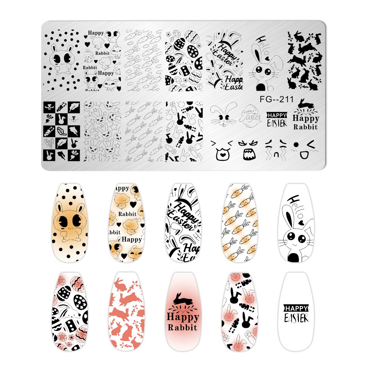 2024 DIY Professional nail art design stainless steel stamp plates Multiple styles 6*12 nail art stamping plates