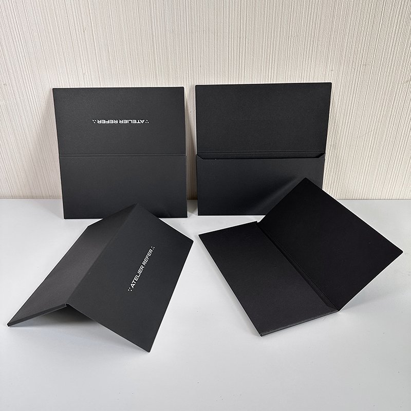 VIP Custom Gold UV Stamped Paper Envelope Box Wallet-Type Credit Card Holder Packaging for Gift Vouchers