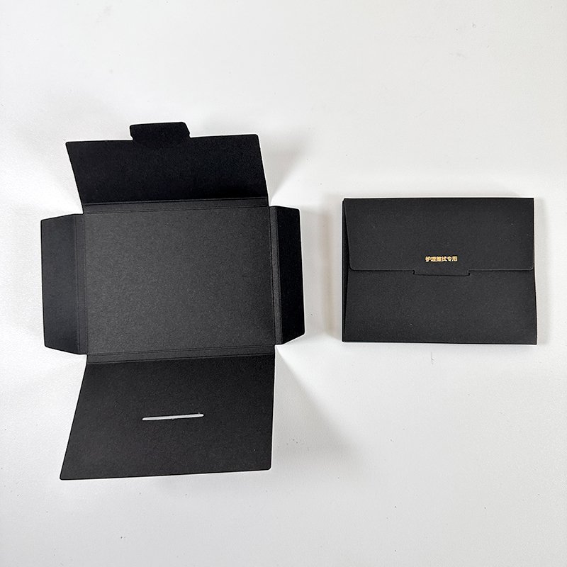VIP Custom Gold UV Stamped Paper Envelope Box Wallet-Type Credit Card Holder Packaging for Gift Vouchers