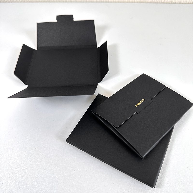 VIP Custom Gold UV Stamped Paper Envelope Box Wallet-Type Credit Card Holder Packaging for Gift Vouchers
