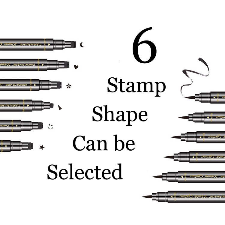 Zhenhai Ready To Ship Black color Double side stamp eyeliner waterproof eyeliner pencil