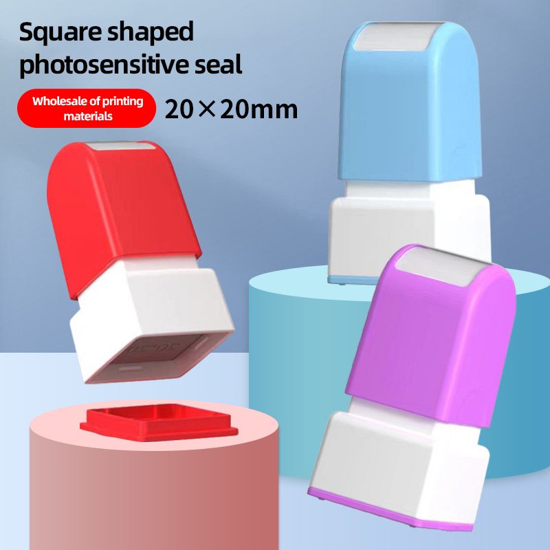 High quality sparkling stamp material, premium stamp square elastic feel stamp
