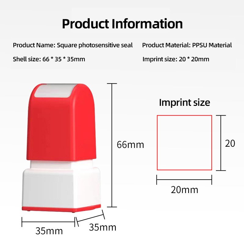 High quality sparkling stamp material, premium stamp square elastic feel stamp
