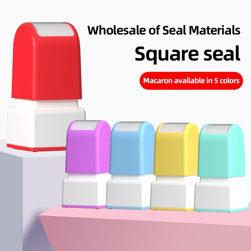 High quality sparkling stamp material, premium stamp square elastic feel stamp