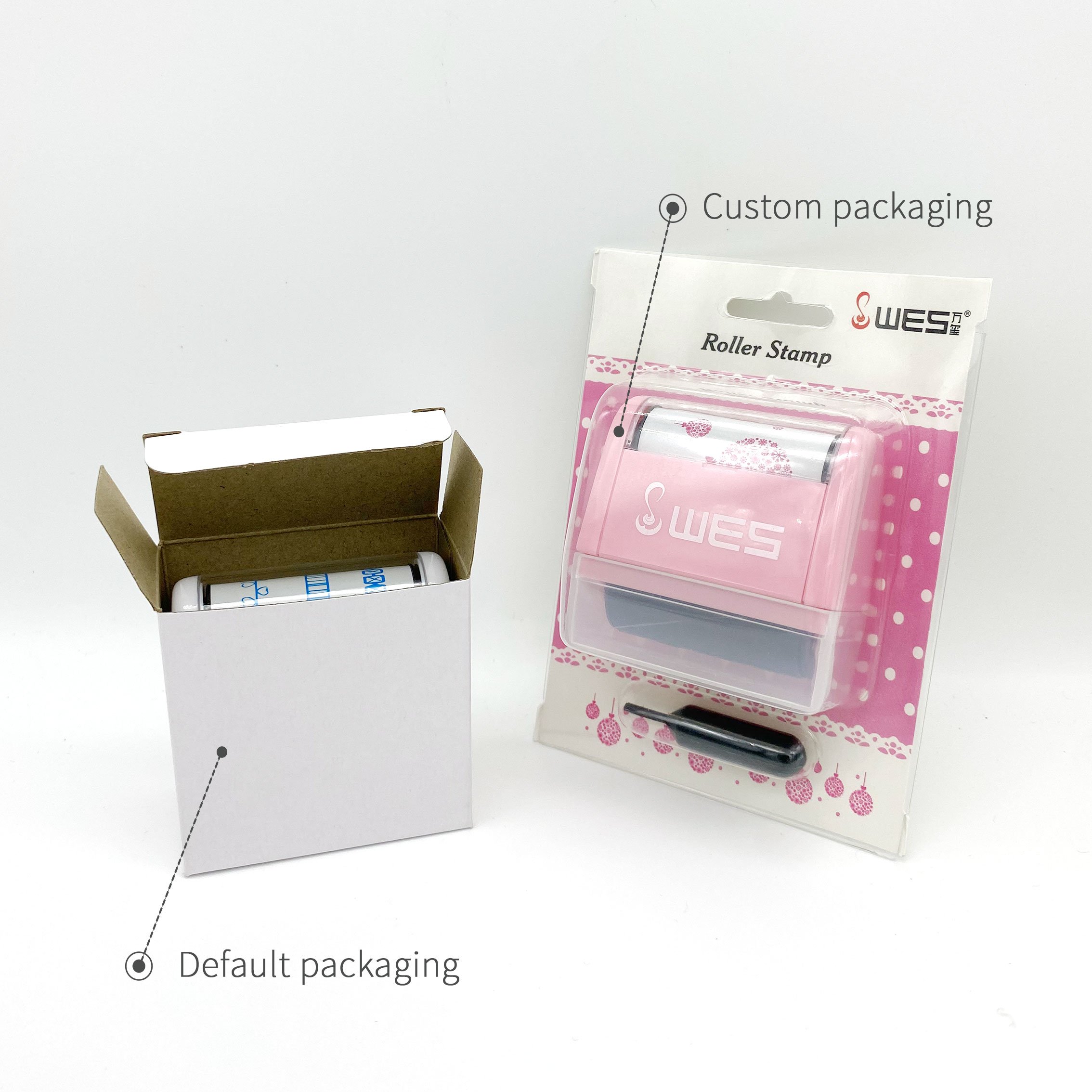 WES Flash stamp Pre-Inked Stamp Theft Protection Confidential Roller Stamp