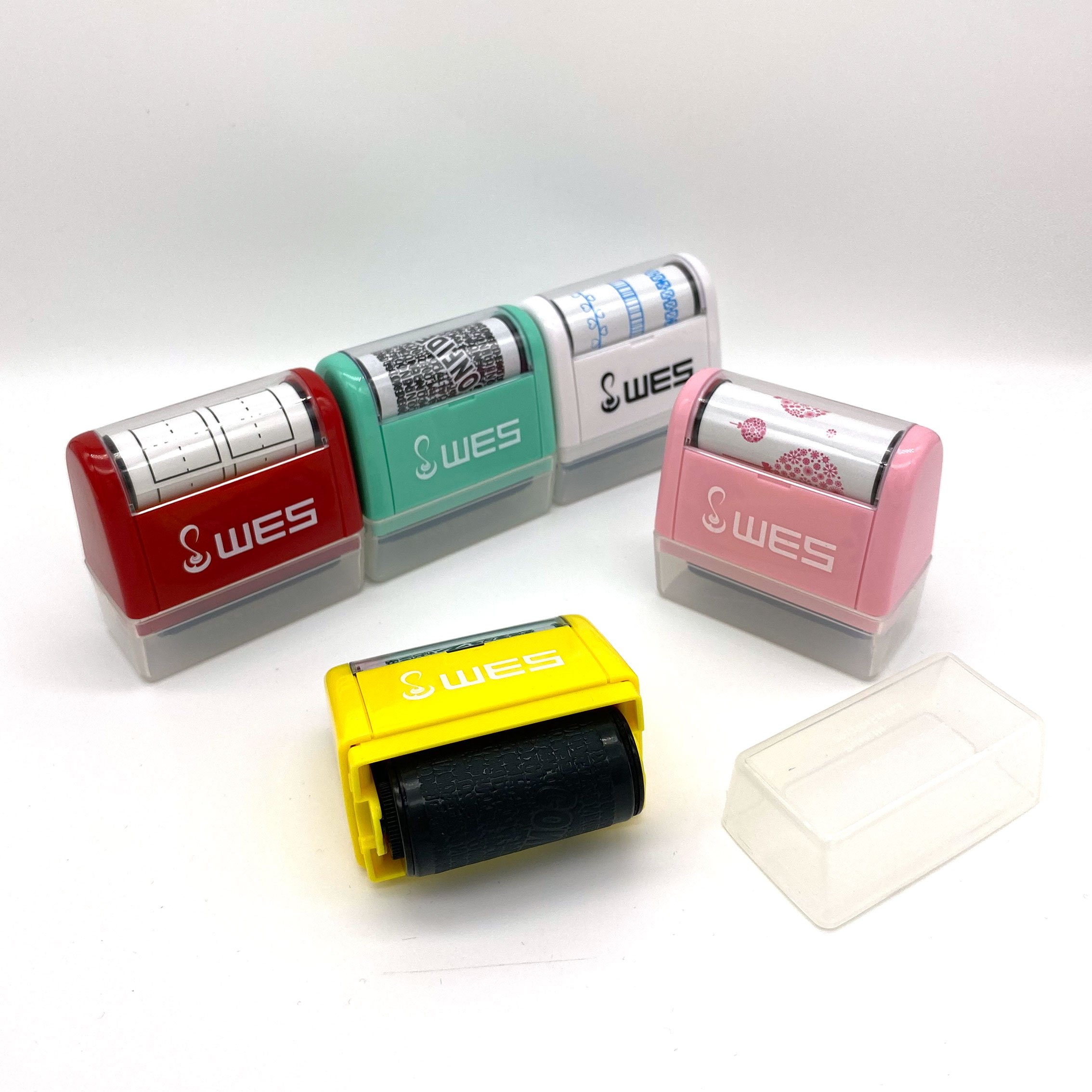 WES Flash stamp Pre-Inked Stamp Theft Protection Confidential Roller Stamp