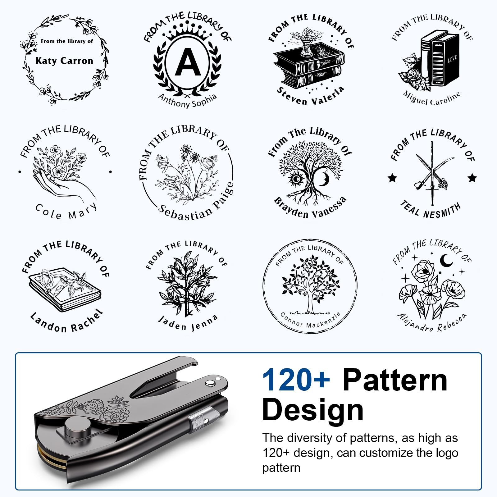 wholesale hand embossing stamp business metal personalized stamp embossed stamp press