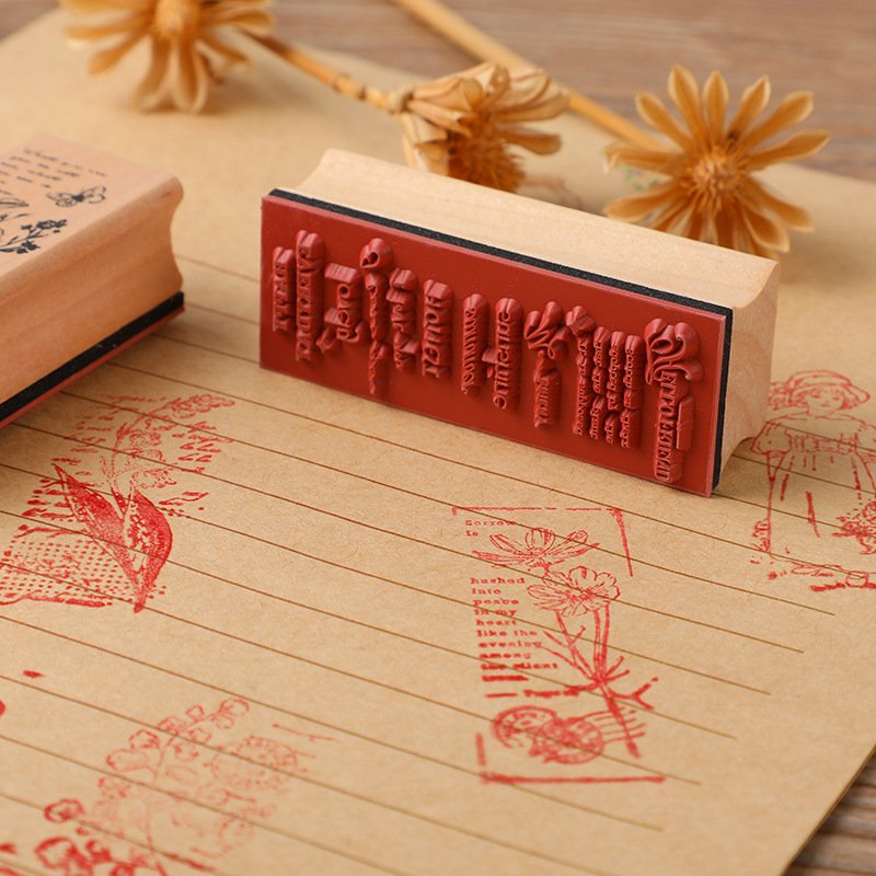 Universal Manufacturer Ink Stamp Quality European Style Wood Stamp Invitations for Retail Decoration Invitation card Wood Stamp