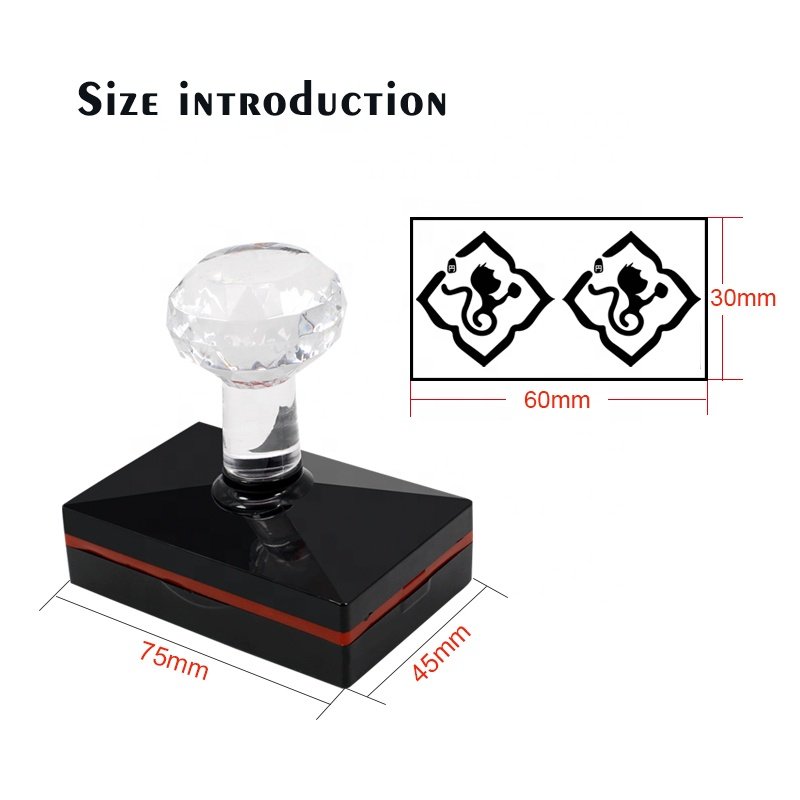Wholesale High Quality Square Flash Stamp Material Crystal Handle Self-inking Stamp Material