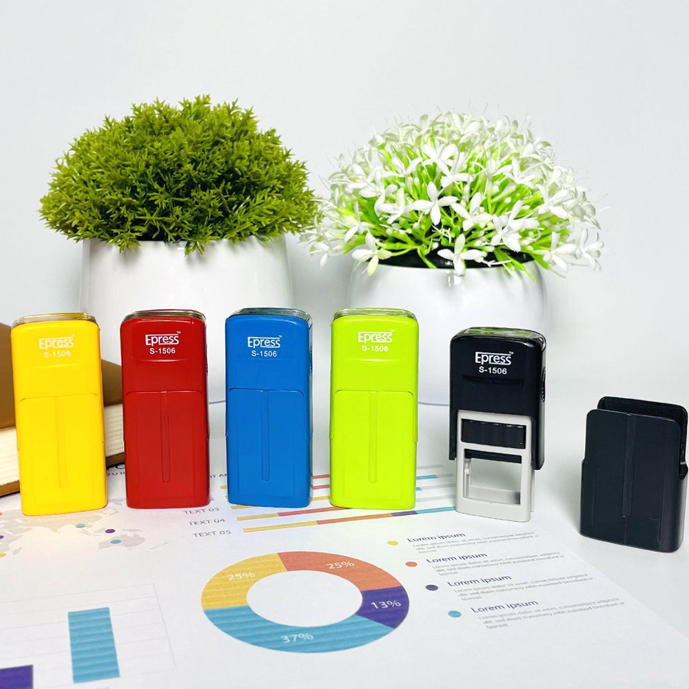 Custom Small Or Big Size Self-Inking Color And Ink Pad Rubber Office Self Inking Stamps Square Rubber Stamp
