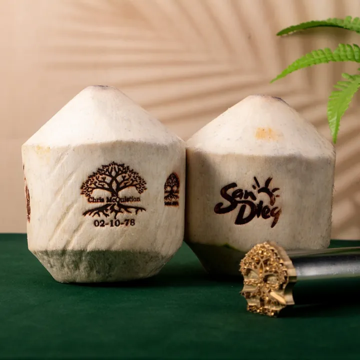mark coconut food leather wood craft art work brass stamp brand carving OEM Customized DIY Personalize event home kitchen Tools