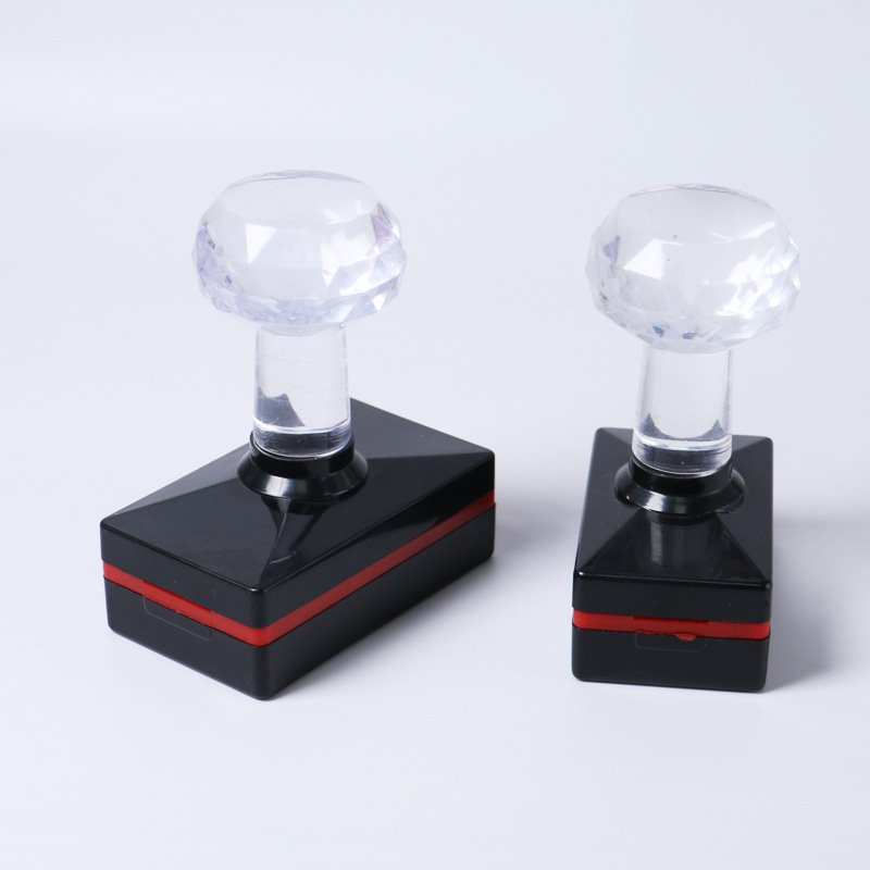 HB Series Custom Any Sizes Pre Inked Stamp Crystal Handle Photosensitive Office Flash Stamps